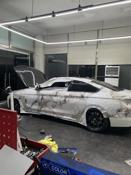 BMW 428i 대리석 패턴 실사 랩핑으로 나만의 차량 만들기 ! - 일산 파주 랩핑 쪼랩 / 고양시 덕이동