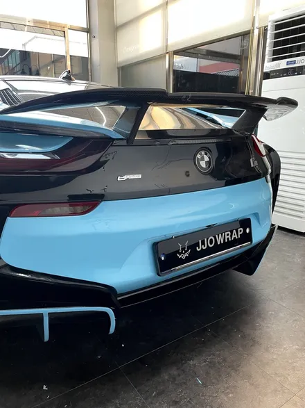 BMW i8 사고로 인해 찢어진 뒷범퍼 랩핑 재시공 ! - 일산 파주 랩핑전문 쪼랩 / 고양시 덕이동