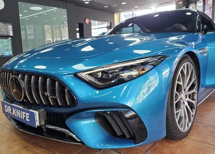 광주썬팅 벤츠 sl63amg 블락포디 스카이블루 전체썬팅 시공 / 광주 북구 중흥동