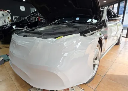 광주랩핑 벤츠 s500 글로스 그레이 전체랩핑 시공 / 광주 북구 중흥동