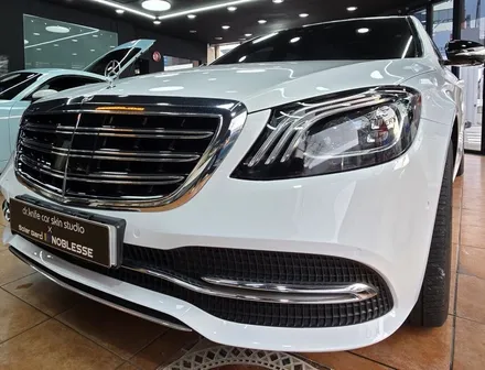 광주고광택랩핑 벤츠 S400d 오벨 화이트전체랩핑 시공 / 광주 북구 중흥동