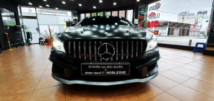 광주랩핑 벤츠 A45 AMG 사틴블랙 전체랩핑 시공 닥터나이프 / 광주 북구 중흥동