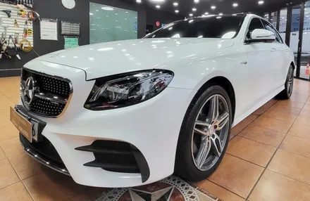 광주전체랩핑 벤츠E43 AMG 화이트 전체랩핑 시공 / 광주 북구 중흥동
