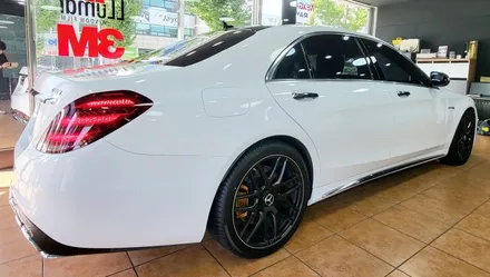 광주랩핑 벤츠 s63 화이트 전체랩핑 시공 / 광주 북구 중흥동