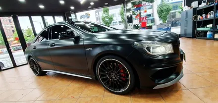 광주랩핑 벤츠 A45 AMG 사틴블랙 전체랩핑 시공 닥터나이프 / 광주 북구 중흥동