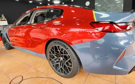 광주랩핑 BMW M8 에이버리 레드 크롬 전체랩핑 시공 / 광주 북구 중흥동