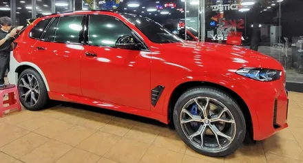 광주랩핑 bmw x6 글로스 카마인레드 전체랩핑 시공 / 광주 북구 중흥동