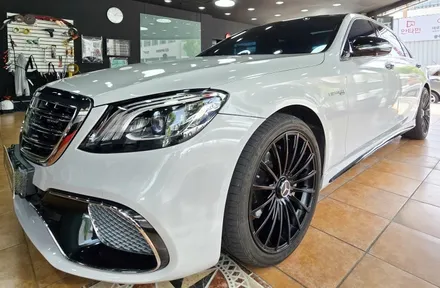 광주랩핑 벤츠 s500 글로스 그레이 전체랩핑 시공 / 광주 북구 중흥동
