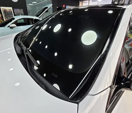 광주고광택랩핑 벤츠 S400d 오벨 화이트전체랩핑 시공 / 광주 북구 중흥동