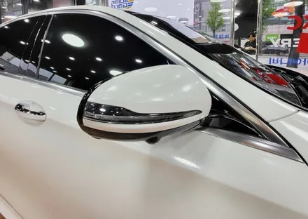 광주전체랩핑 벤츠E43 AMG 화이트 전체랩핑 시공 / 광주 북구 중흥동
