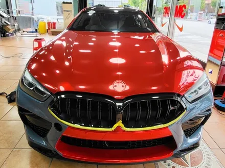 광주랩핑 BMW M8 에이버리 레드 크롬 전체랩핑 시공 / 광주 북구 중흥동