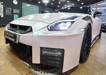 광주랩핑 닛산 GTR 사틴메탈체리핑크 전체랩핑 시공 / 광주 북구 중흥동