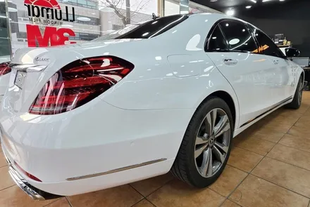 광주고광택랩핑 벤츠 S400d 오벨 화이트전체랩핑 시공 / 광주 북구 중흥동