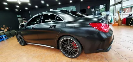 광주랩핑 벤츠 A45 AMG 사틴블랙 전체랩핑 시공 닥터나이프 / 광주 북구 중흥동
