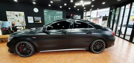 광주랩핑 벤츠 A45 AMG 사틴블랙 전체랩핑 시공 닥터나이프 / 광주 북구 중흥동
