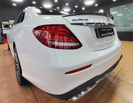 광주전체랩핑 벤츠E43 AMG 화이트 전체랩핑 시공 / 광주 북구 중흥동