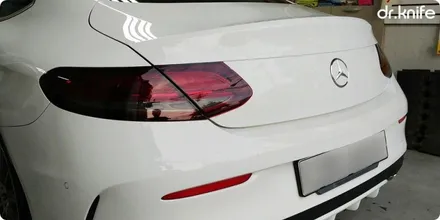 광주랩핑 벤츠 C200쿠페 부분랩핑 및 라이트필름 시공 닥터나이프 카스킨 / 광주 북구 중흥동