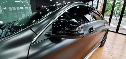 광주랩핑 벤츠 A45 AMG 사틴블랙 전체랩핑 시공 닥터나이프 / 광주 북구 중흥동