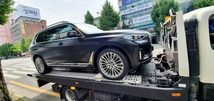 광주랩핑 BMW X7 사틴블랙 전체랩핑 시공 닥터나이프 카스킨 / 광주 북구 중흥동