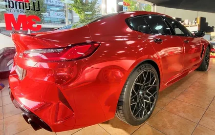 광주랩핑 BMW M8 에이버리 레드 크롬 전체랩핑 시공 / 광주 북구 중흥동