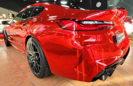 광주랩핑 BMW M8 에이버리 레드 크롬 전체랩핑 시공 / 광주 북구 중흥동