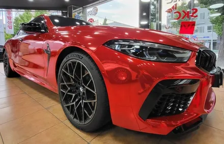 광주랩핑 BMW M8 에이버리 레드 크롬 전체랩핑 시공 / 광주 북구 중흥동