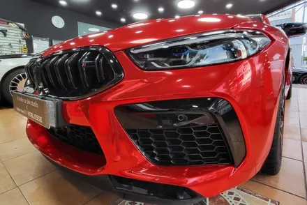 광주랩핑 BMW M8 에이버리 레드 크롬 전체랩핑 시공 / 광주 북구 중흥동