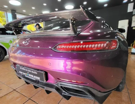광주랩핑제거 벤츠 AMG GT 고광택 바이올렛 전체랩핑 제거 / 광주 북구 중흥동