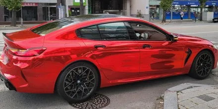광주랩핑 BMW M8 에이버리 레드 크롬 전체랩핑 시공 / 광주 북구 중흥동
