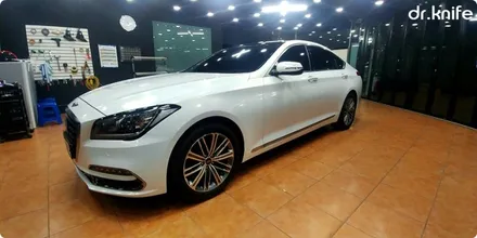 광주전체랩핑 제네시스 G80 3M 화이트골드 스파클 전체랩핑      닥터나이프 카스킨 스튜디오 / 광주 북구 중흥동