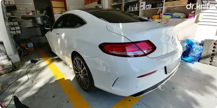 광주랩핑 벤츠 C200쿠페 부분랩핑 및 라이트필름 시공 닥터나이프 카스킨 / 광주 북구 중흥동