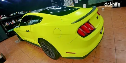 광주랩핑 포드 머스탱 3M 사틴 네온 옐로 전체랩핑 시공 + 솔라가드 새턴 썬팅 시공 닥터나이프 카스킨 / 광주 북구 중흥동