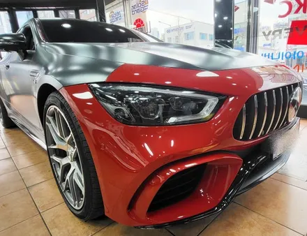 광주랩핑제거 벤츠 amg gt 사고 후 전체랩핑 제거시공 / 광주 북구 중흥동