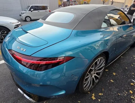 광주썬팅 벤츠 sl63amg 블락포디 스카이블루 전체썬팅 시공 / 광주 북구 중흥동