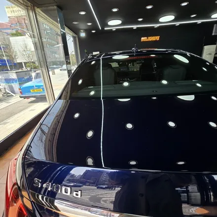 광주고광택랩핑 벤츠 S400d 오벨 화이트전체랩핑 시공 / 광주 북구 중흥동