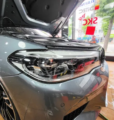 광주랩핑 BMW G30 무광 화이트 전체랩핑 시공 / 광주 북구 중흥동