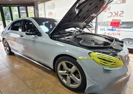 광주랩핑 벤츠 s500 글로스 그레이 전체랩핑 시공 / 광주 북구 중흥동