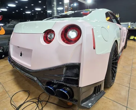 광주랩핑 닛산 GTR 사틴메탈체리핑크 전체랩핑 시공 / 광주 북구 중흥동