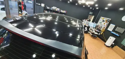 광주랩핑 포르쉐 카이엔 터보 사틴 카마인레드 전체랩핑 / 광주 북구 중흥동