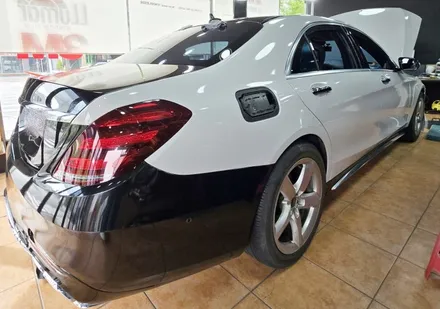 광주랩핑 벤츠 s500 글로스 그레이 전체랩핑 시공 / 광주 북구 중흥동