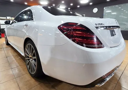 광주전체랩핑 벤츠 s350d 고광택 화이트 전체랩핑 시공 / 광주 북구 중흥동