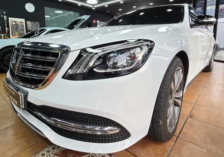 광주고광택랩핑 벤츠 S400d 오벨 화이트전체랩핑 시공 / 광주 북구 중흥동