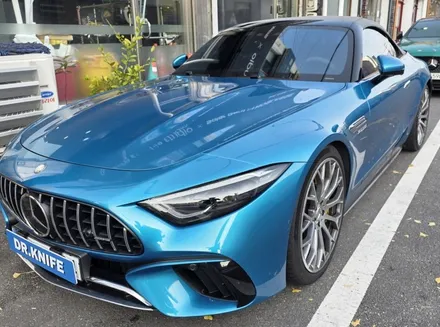 광주썬팅 벤츠 sl63amg 블락포디 스카이블루 전체썬팅 시공 / 광주 북구 중흥동