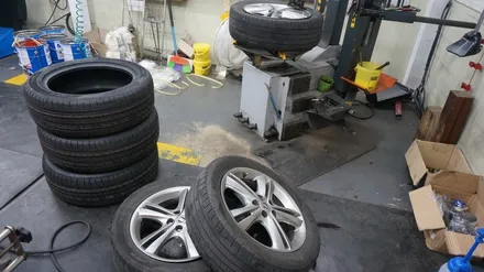 [순천타이어맥스] 쌍용+코란도C+타이어교환+크루젠프리미엄KL33+225/55R18+3D얼라이먼트+고속바란스+캘리퍼도색+질소주입 / 순천, 여수, 광양