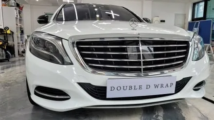 김해랩핑 장유랩핑 벤츠 S500 전체랩핑 유광화이트_창원 부산 / 김해 율하동