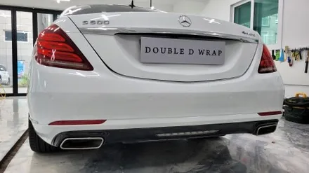 김해랩핑 장유랩핑 벤츠 S500 전체랩핑 유광화이트_창원 부산 / 김해 율하동