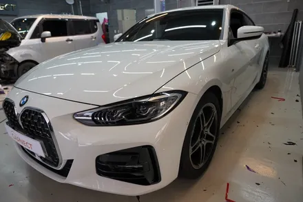 BMW 전체랩핑 4시리즈 사틴블랙 풀랩핑 / 하남, 광주, 송파