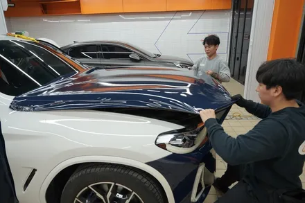BMWX4전체랩핑 3M보트블루와 유광블랙 크롬죽이기 킹조합 / 하남, 광주, 송파