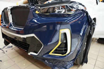 BMWX4전체랩핑 3M보트블루와 유광블랙 크롬죽이기 킹조합 / 하남, 광주, 송파