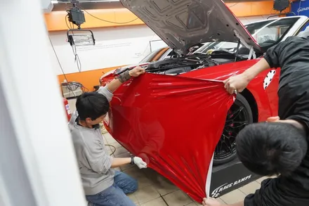 카마인 레드 필름으로 래핑하여 BMW M4를 강렬한 빨간차 만들기 / 하남, 광주, 송파